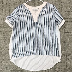 Cato Navy and White Striped Blouse